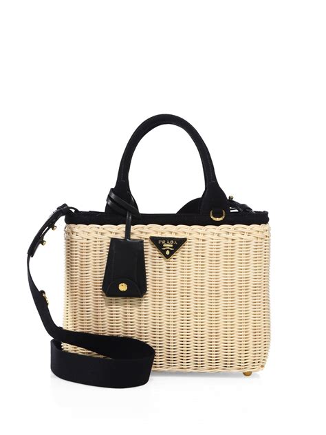 prada small canvas tote bag|prada wicker tote bag.